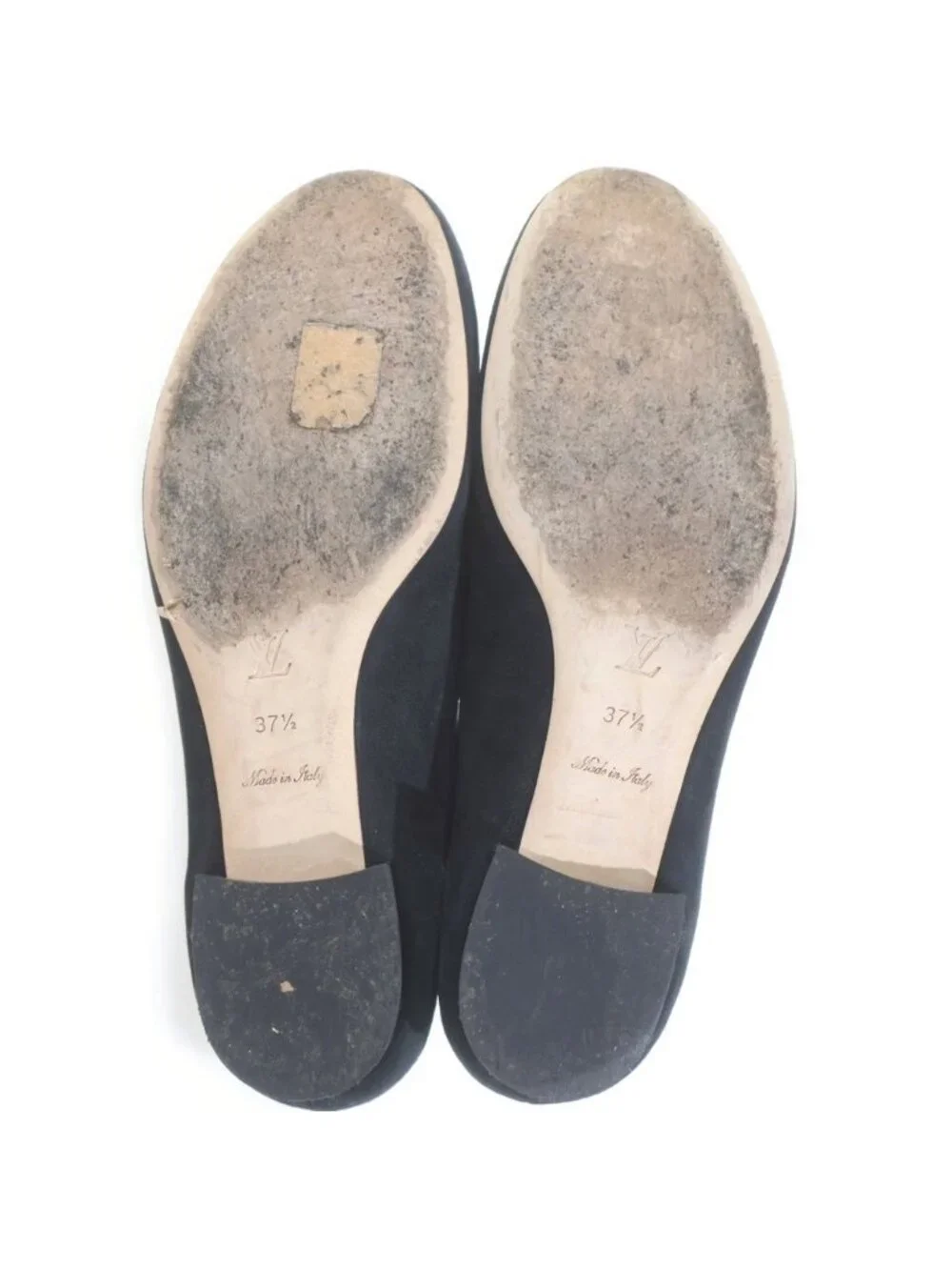 Louis Vuitton Beaded Suede Flat Shoes Pumps Black